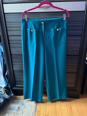Zac & Rachel Teal Button-Front Trousers
